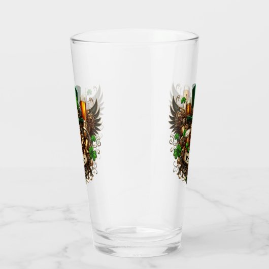 Happy St Patricks Day Steampunk stijl gepersonalis Glas (Rechts)