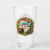 Happy St Patrick's Day Steampunk Stijl Glas (Achterkant)