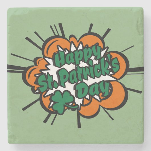 Happy St. Patrick's Day Stenen Onderzetter (Voorkant)
