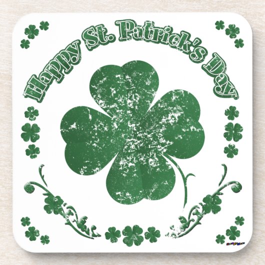 Happy St. Patrick's Day - stijl Bier Onderzetter (Voorkant)