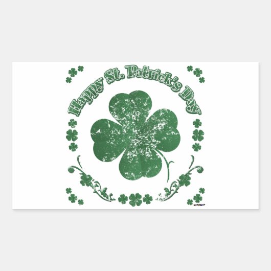 Happy St. Patrick's Day -  stijl Rechthoekige Sticker (Voorkant)