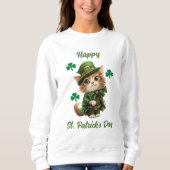 Happy St. Patrick's Day Sweatshirt voor kattenlief (Voorkant)