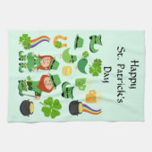 Happy St. Patrick's Day-symbolen en -tekens Theedoek (Horizontaal)