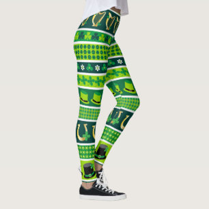 Happy St. Patrick's Day Symbols Leggings