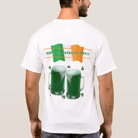 Happy St. Patrick's Day T-Shirt Beer (Achterkant)