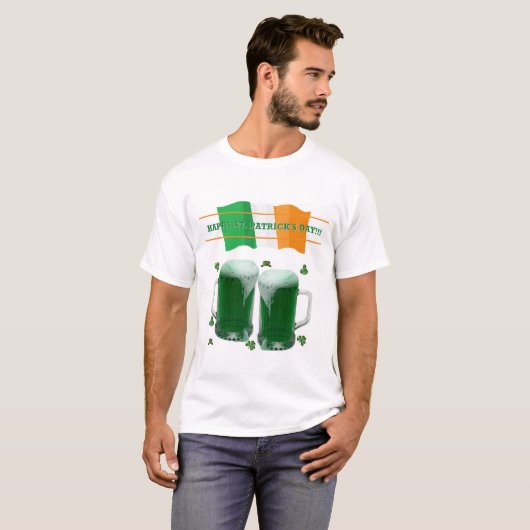 Happy St. Patrick's Day T-Shirt Beer (Voorkant volledig)