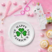 HAPPY ST. PATRICK'S DAY Tekst groene klaver Shamro Papieren Bordje (Feest)
