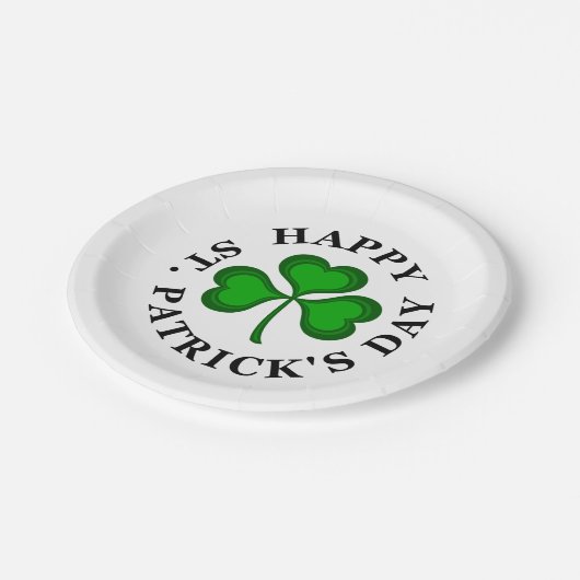 HAPPY ST. PATRICK'S DAY Tekst groene klaver Shamro Papieren Bordje (Gekanteld)