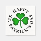 HAPPY ST. PATRICK'S DAY Tekst groene klaver Shamro Servetten (Voorkant)
