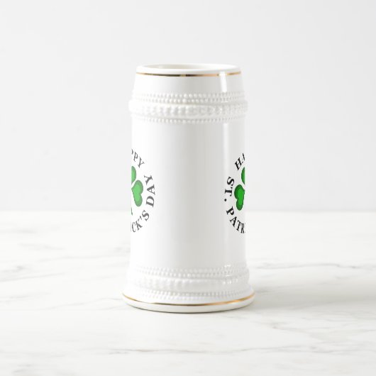 HAPPY ST. PATRICK'S DAY Tekst met groene Shamrock Bierpul (Center)