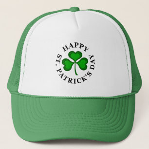 HAPPY ST. PATRICK'S DAY Tekst met groene Shamrock Trucker Pet