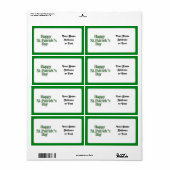 Happy St Patrick's Day Text Afbeelding Etiket (Full Sheet)