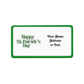 Happy St Patrick's Day Text Afbeelding Etiket (Voorkant)