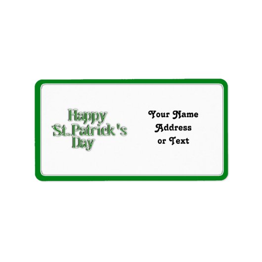 Happy St Patrick's Day Text Afbeelding Etiket (Voorkant)