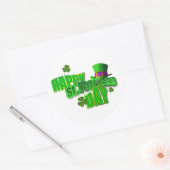 Happy St. Patrick's Day Text Ronde Sticker (Envelop)
