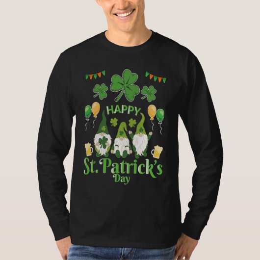 Happy St Patrick's Day Three Gnome Irish Flag Sham T-shirt (Voorkant)