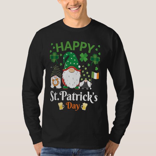 Happy St Patrick's Day Three Gnome Irish Flag Sham T-shirt (Voorkant)