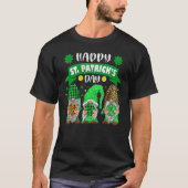 Happy St Patricks Day Three Gnome Shamrock Leopard T-shirt (Voorkant)