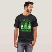 Happy St Patrick's Day Three Gnomes Shamrock Boys  T-shirt (Voorkant volledig)