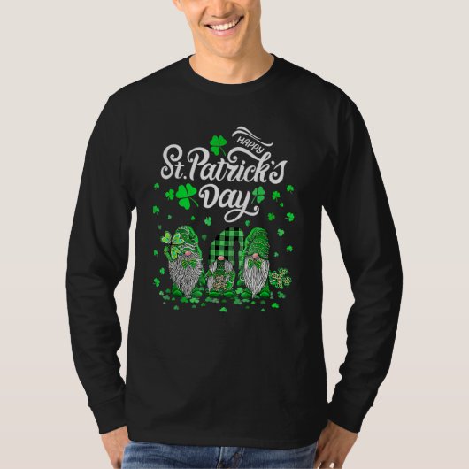 Happy St Patricks Day Three Gnomes Shamrock Essent T-shirt (Voorkant)