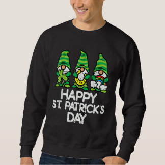 Happy St Patricks Day Three Gnomes Shamrock Essent Trui