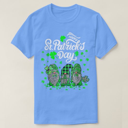 Happy St Patrick's Day Three Gnomes Shamrock T-shirt (Design voorkant)