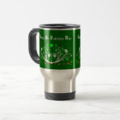 Happy St. Patricks Day Travel Mug - Celtic Scrolls Reisbeker (Voorkant links)
