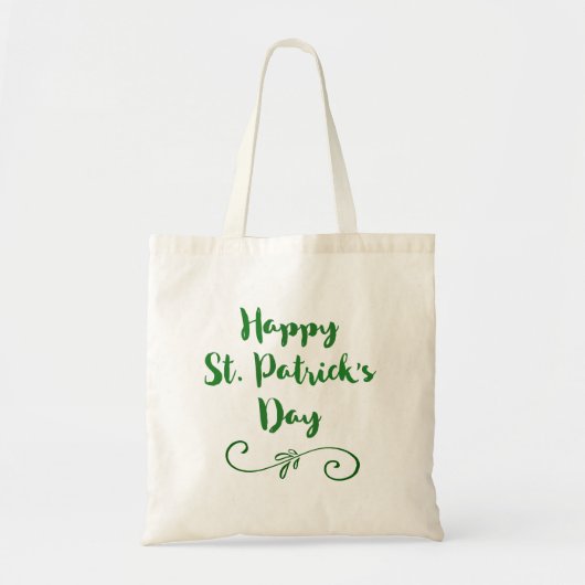 Happy St. Patrick's Day Trendy Font Typografie Tote Bag (Voorkant)