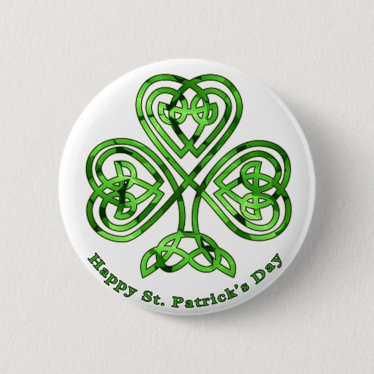 Happy St. Patrick's Day Trinity Clover Ronde Button 5,7 Cm (Voorkant)