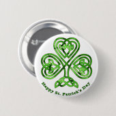 Happy St. Patrick's Day Trinity Clover Ronde Button 5,7 Cm (Voorkant /achterkant)