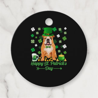 Happy St Patrick's Day Trotse Ierse bulldog liefhe Bedankjes Labels