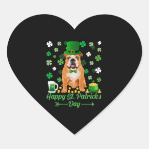 Happy St Patrick's Day Trotse Ierse bulldog liefhe Hart Sticker