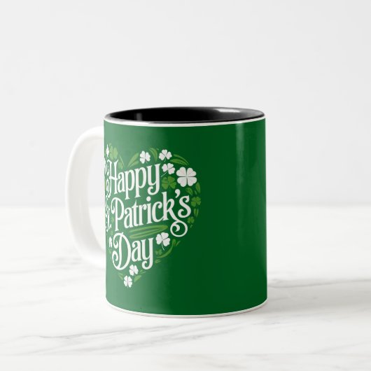 Happy St Patrick's Day Tweekleurige Koffiemok (Voorkant links)