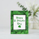 Happy St. Patrick's Day Typografie met Clover Briefkaart (Staand voorkant)