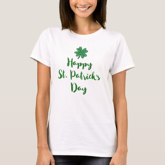 Happy St Patrick's Day Typografie met Shamrock T-shirt (Voorkant)