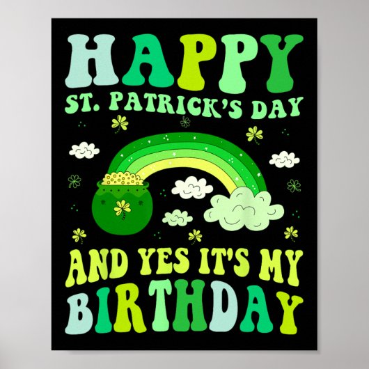 Happy St Patricks Day Verjaardag Saint Paddys Vrou Poster (Voorkant)