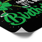 Happy St Patricks Day Verjaardagsfeest Shamrock Da Poster (Hoek)