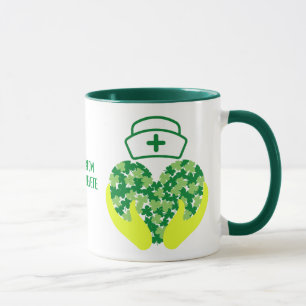 Happy St Patrick's Day Verpleegster Shamrock Clove Mok