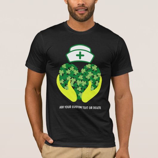 Happy St Patrick's Day Verpleegster Shamrock Clove T-shirt (Voorkant)