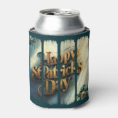 Happy St. Patrick's Day Vertical Brushstroke Blikjeskoeler (Blikje Voorkant)