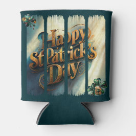 Happy St. Patrick's Day Vertical Brushstroke Blikjeskoeler