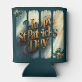 Happy St. Patrick's Day Vertical Brushstroke Blikjeskoeler (Achterkant)