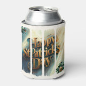 Happy St. Patrick's Day Vertical Brushstroke Blikjeskoeler (Blikje Voorkant)