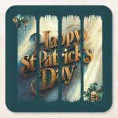 Happy St.Patrick's Day Vertical Brushstroke Kartonnen Onderzetters (Voorkant)
