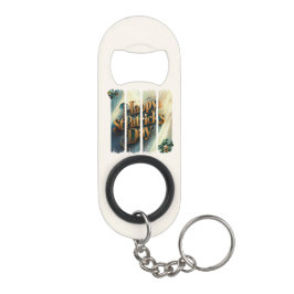 Happy St.Patrick's Day Vertical Brushstroke Mini Flessenopener