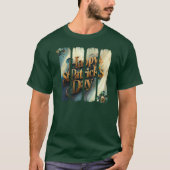 Happy St. Patrick's Day Vertical Brushstroke T-shirt (Voorkant)