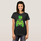 Happy St Patrick's Day  Video Game Lucky Shamrock  T-shirt (Voorkant volledig)