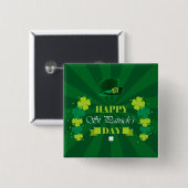 Happy St. Patrick's Day Vierkante Button 5,1 Cm (Voorkant /achterkant)