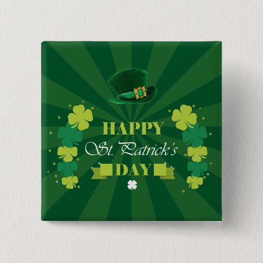 Happy St. Patrick's Day Vierkante Button 5,1 Cm (Voorkant)