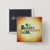 Happy St. Patrick's Day Vierkante Button 5,1 Cm (Voorkant /achterkant)